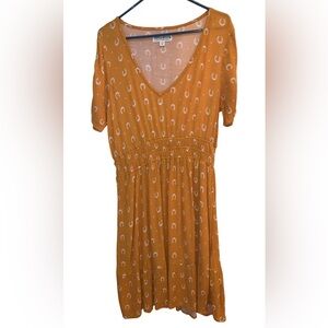 Idyllwind by Miranda Lambert Orange Horseshoe Print Mini Dress Size Large